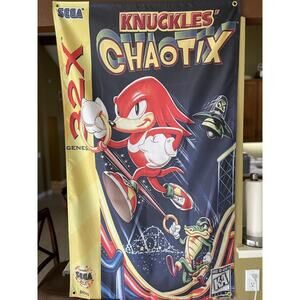 Knuckles Chaotix 5ft Flag Sega Genesis 32X 1995 Banner Poster Sonic The Hedgehog